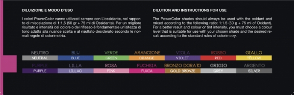 &Beta;&alpha;&phi;ή&sigmaf; Shot Colors Pawer 100ml T&alpha; &Chi;&rho;ώ&mu;&alpha;&tau;&alpha; &epsilon;ί&nu;&alpha;&iota; : Neutral - Blu - Green - Orange - Violet - Red - Yellow - Purple - Lillac - Pink - Fuxia - Gold bronze - Grey - Silver